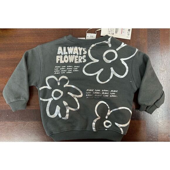 NWT Zara Baby Crew Neck Sweatshirt - Always Flowers - Picture 2 of 7